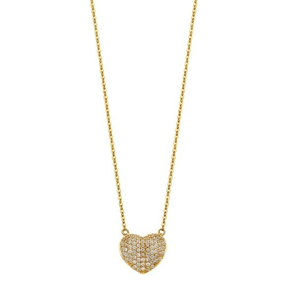 14k solid yellow gold Heart Pendant Necklace Chain